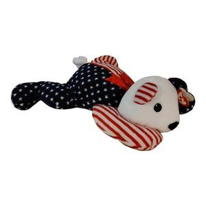 TY Beanie Baby Pillow Pals Collection Sparkler - Patriotic Bear Plush 14"